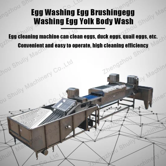 Linea per il lavaggio e l'asciugatura delle uova sporche